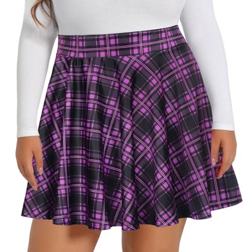 JOELLYUS Plus Size Skirts for Women Summer Pleated Mini Skirt Casual Flowy High Waisted Womens Short Skirts