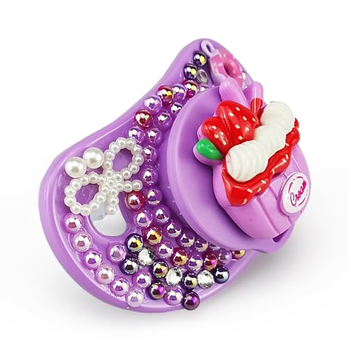 Image of Adult Sized Pacifier Purple Red Icecream Pattern Pacifier for Adults
