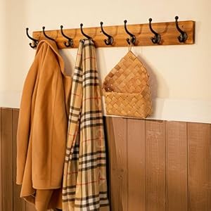 Webi rustic coat rack wall mount3543 long 8 cast iron coat hooks wall mountedheavy duty wall coat hanger hooks for hanging coatsclothesrustic brown  urban country home decor
