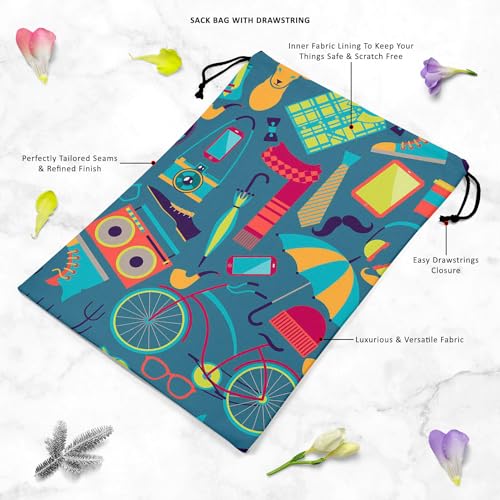 Image of ArtzFolio Hipster | Reusable Sack Bag | Bag for Gym, Storage, Vegetable & Travel