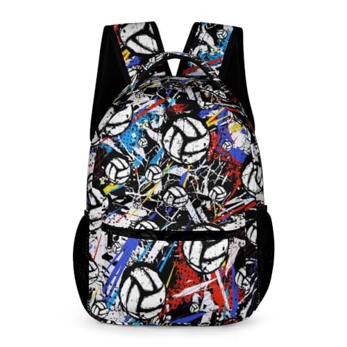 Volleyball School Backpack for Kids Girls Boys, 16 Inch Cool Volleyball Themed Bookbag, Personality School Backpack for Students Children, sustainable, Lightweight, Large Capacity
