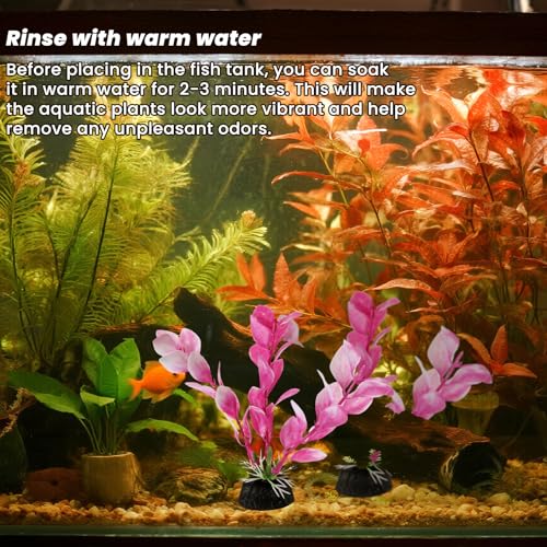 Image of 2 Pcs 4 Inch Small Aquarium Plants for Betta Fish Tank, Fish Tank Decorations Aquatic Water Grass Plastic Artificial Plant Reptiles Plants