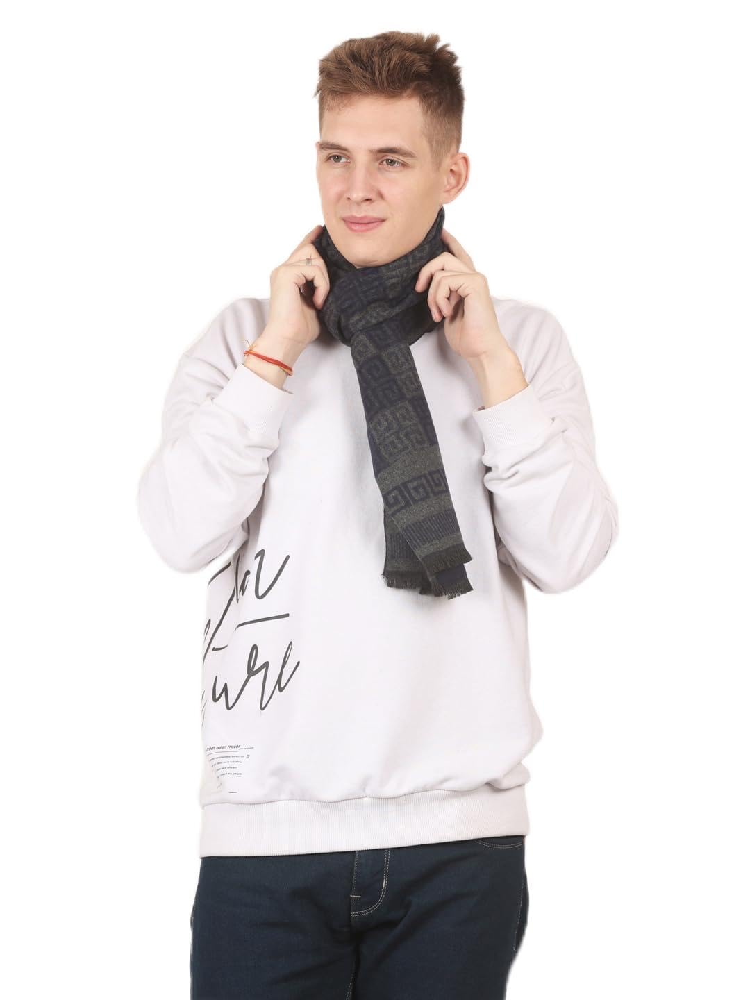 cazzano Grey Checkered Stay warm and stylish this winter with our Classic Men’s Muffler-picture-51