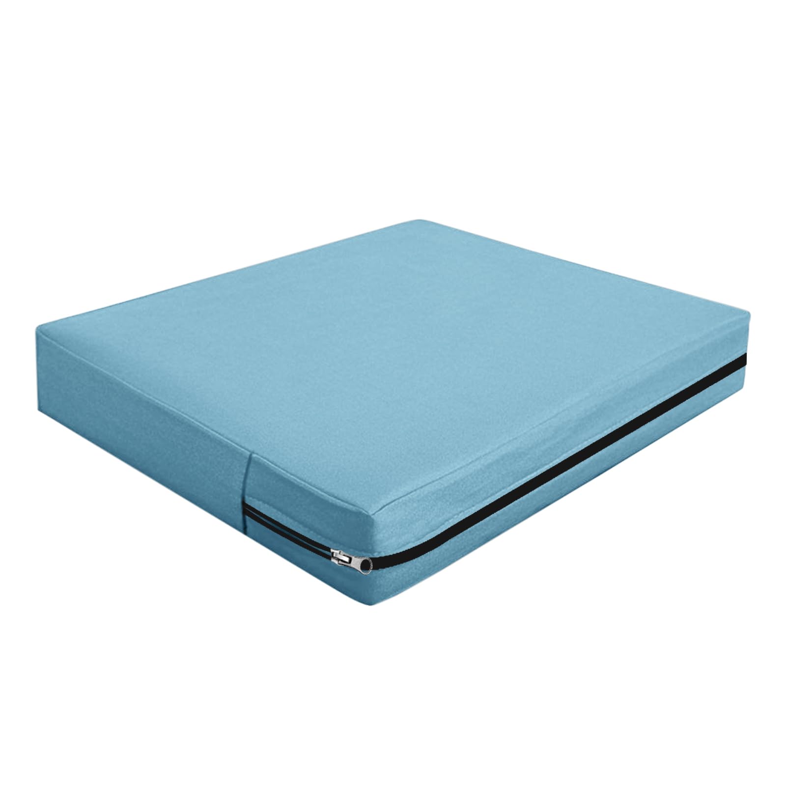 SYLC Outdoor Seat Cushion Covers with Zipped, Waterproof Rattan Furniture Cushion Covers, Sofa Upholstery Covers for Garden Patio Caravans Motorhome Bench (Grey-blue,60×60×10cm)
