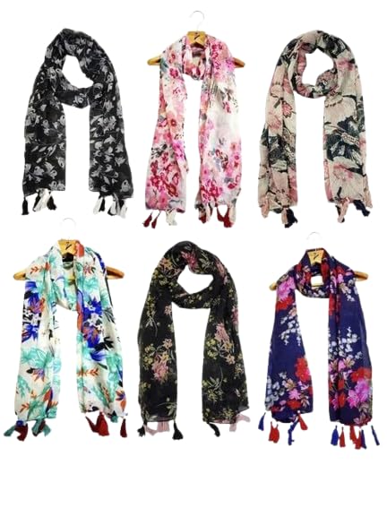 Chiffon Printed Scarfs Set For Womens Pack of 6 |SL_164-image-26