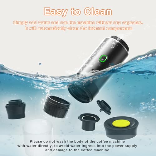 Máquina de café expreso portátil,Cafetera Portátil Cápsula de Espresso 3 en 1,15 bar,7500mAh,Autocalentamiento,compatible con cápsulas Nes y DG y café molido,para Oficina Viaje Camping(con bolsa) - imagen 4