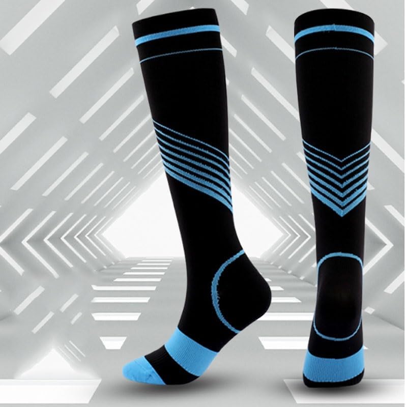 Compression Socks Striped Pressure Men's Women's Sports Elastic