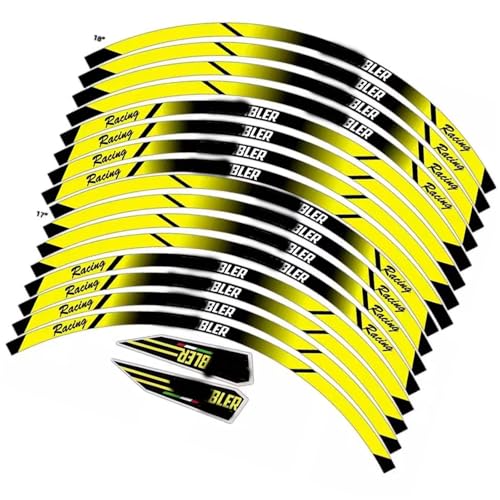 Bande autocollante réfléchissante moto jaune 17" pour Ducati