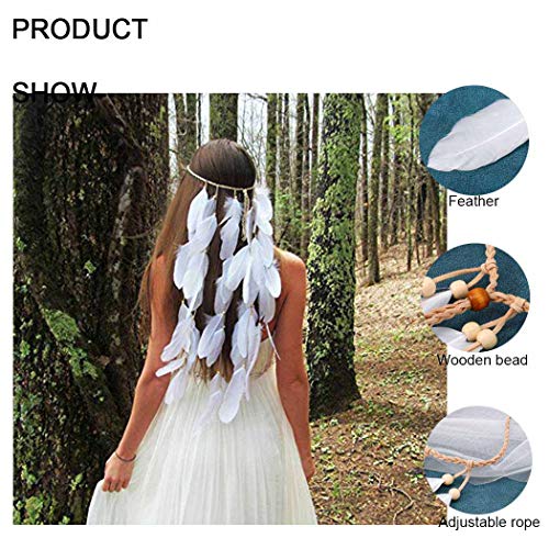 IYOU Indiano Piuma Fascia per Capelli Hippie Boho