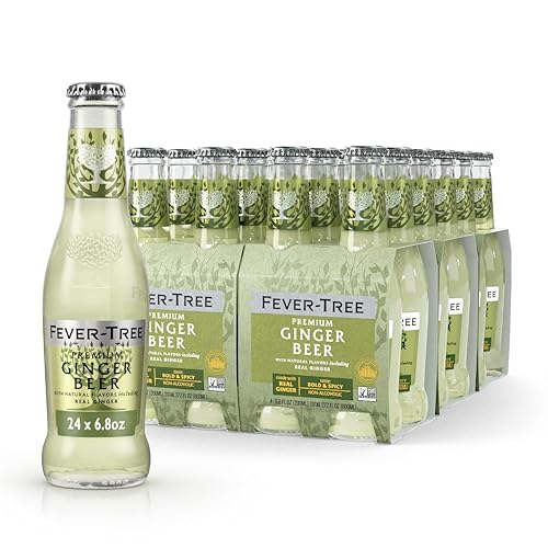 Fever-Tree Ginger Beer – Premium Mixer for Cocktails and Mocktails, 6.8 fl oz Bottles, Pack of 24 – Naturally Sourced, Non-GMO