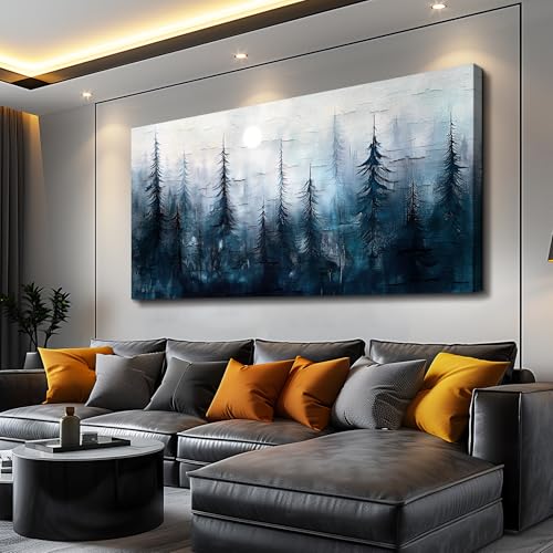 KELIYUAN Large Wall Decor Canvas Painting Wall Art For Bedroom Living Room Decor Abstract Foggy Forest Landscap Artwork Print Picture For Home Decor Room For office Room Wall Decoration 30x60 In