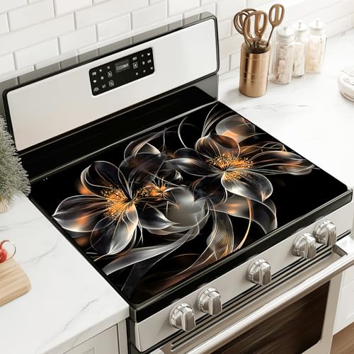 Image of Anti-Slip Electric Stove Top Cover, Foldable Heat-Resistant Glass Stove Top Cover Protector, Multi-Scenario Use Dish Drying Mat 30 inchx21 inch