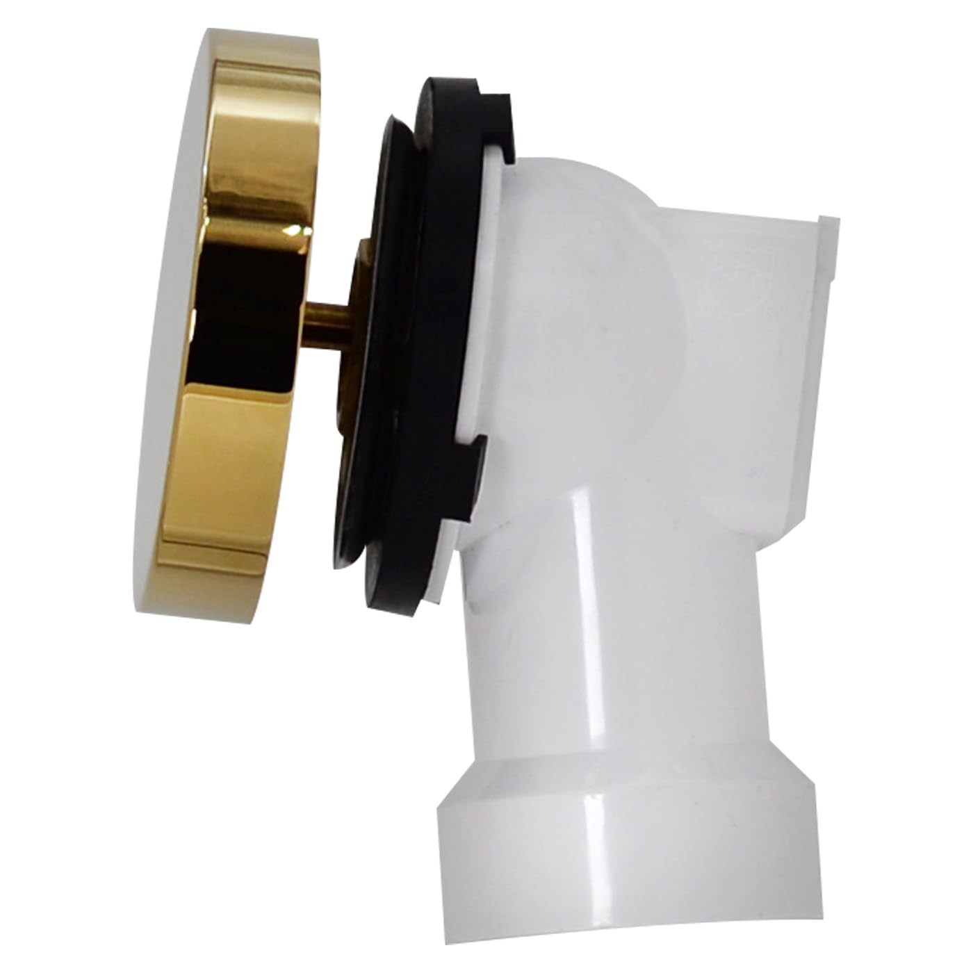 Westbrass D50P45SRE-01 - Tapón de desagüe para bañera de 45 pulgadas con perilla giratoria de desbordamiento, tapón emergente SCH. 40 accesorios de PVC, latón pulido