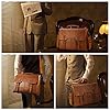 NEWHEY Laptop Bag 15.6 Inch Messenger Bag Mens Briefcase Waterproof Leather Satchel Computer Shoulder Bag Vintage Large Work Bag for Office Business School Brown #5