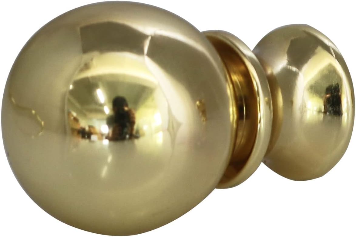 2PCS 1-1/2 Inch Lamp Finial Small Spherical Lamp Finishes for Lampshades, Polished Brass