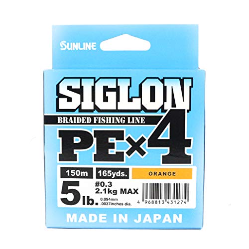 Tresse Sunline SIGLON PE 4x 5LB 0.3 orange pour fil de pêche carnassier et montage finesse perche