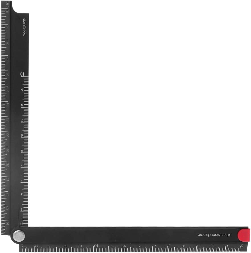 Aluminum Alloy Foldable 15cm-30cm Ruler Simple 90° Folding Metal Stationery Rule