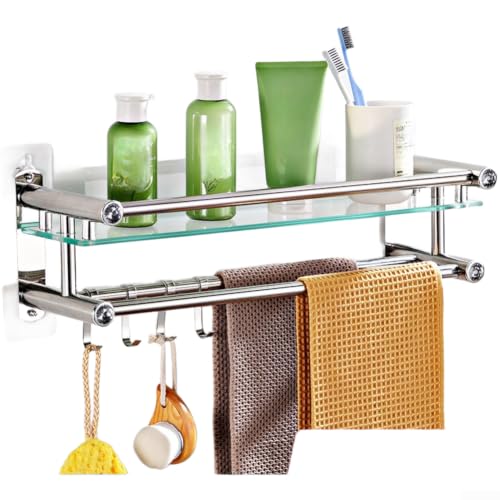 Rangement douche mural en verre trempé pour routine bien-être - 2