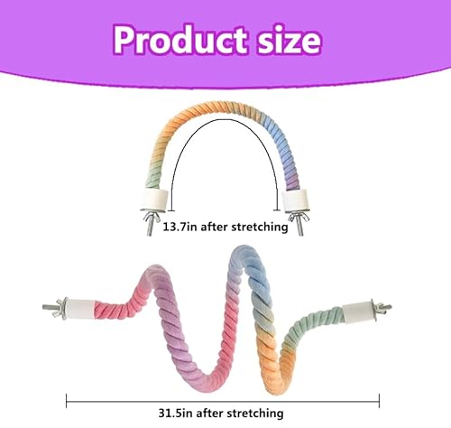3Pcs-Rope-Perches-for-Bird-CagesPerfect-for-Parrots-Cockatiels-BudgiesBirdToys-Swings-Ladders-for-Medium-Birds