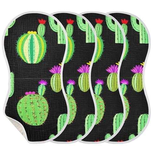 xigua Colorful Cactus Baby Burp Cloths for Newborn Boys and Girls 2 Pack, Soft & Absorbent Cotton Baby Burp Cloth, Baby Washcloths, Newborn Towel, Burp Rags3
