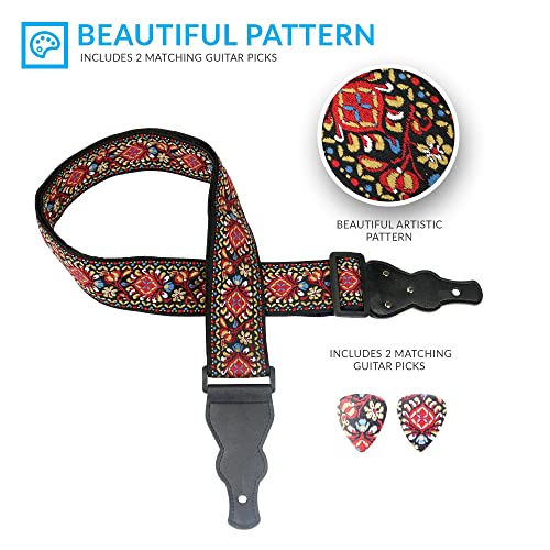 Sangle de guitare de style folk – Lot de cintres de guitare tissés jacquard avec 2 verrous de sangle et 2 médiators… - Les Beatles, Paul McCartney, John Lennon, RIngo Starr, George Harrison Sangle de guitare de style folk - Lot de cintres de guitare tissés jacquard avec 2 verrous de sangle et 2 médiators… – Image 6