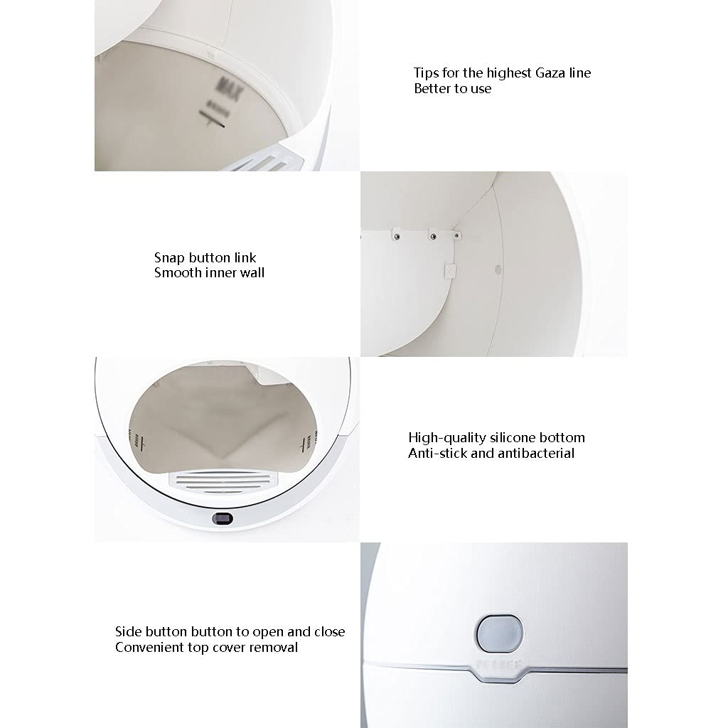 TOMYEUS Lettiera per Gatti Automatico Smart Cat Toilet Gatto Cat Lettiera Box Semi-Chiuso Deodorante Induzione Rotante Pulizia Rotante Cat Lettiera Gatto elettrica Toilette per Gatti