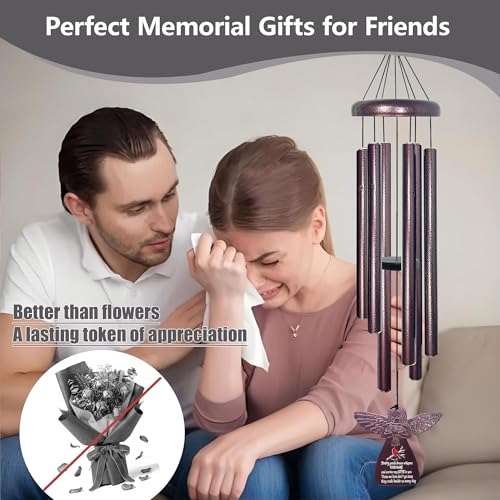 Wind Chimes for Loss of Loved One - 32" Windchimes Memorial Gifts with Angel Wind Catcher, Cardinal Wind Chime for Outside, Sympathy Gifts for Garden Porch Decor — view 4