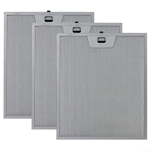 Filtro antigrasso in alluminio, 3 pezzi, 300 x 250 mm, rete metallica a 5 strati per una migliore rimozione del grasso e della rimozione, facile installazione per sistema di ventilazione della cucina