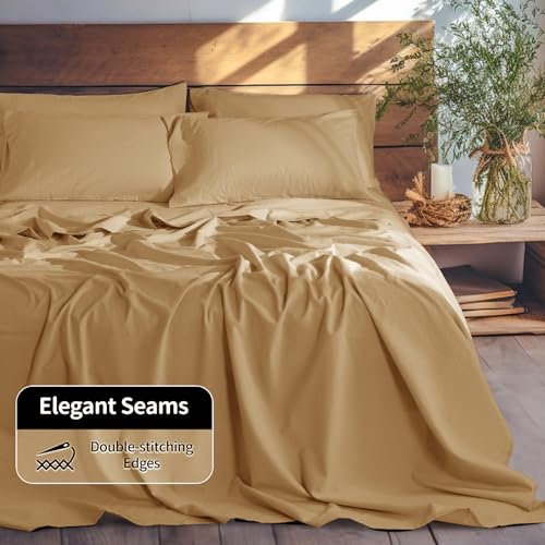 Image of LBRO2M 100% French Pure Linen Sheet Set 6Pcs, 16 inch Deep Pocket King Size
