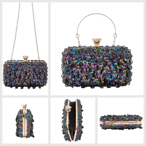 Image of RomanticDesign Women Bling Evening Bag Fashion Embroidered Beaded Sequin Clutch Cocktail Wedding Party Purse