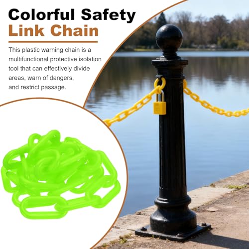 Chaîne de barrière en plastique avec boucle de fixation verte 1m