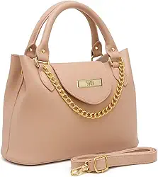 Bolsa Feminina Com Alça de Mão e Ombro Reajustável e Com Bolso Externo + Detalhe em Corrente