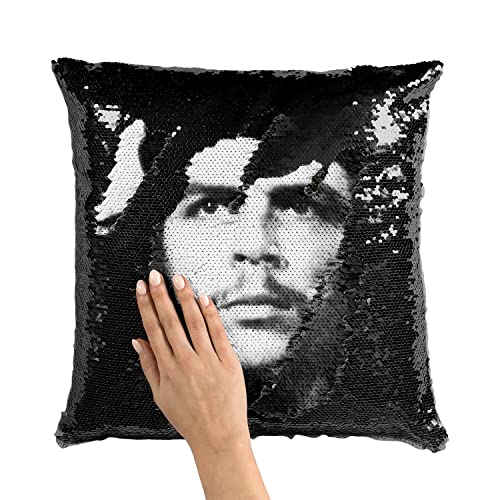 Coussin Sequin Noir Che Guevara Cuba - Déco Salon Activiste