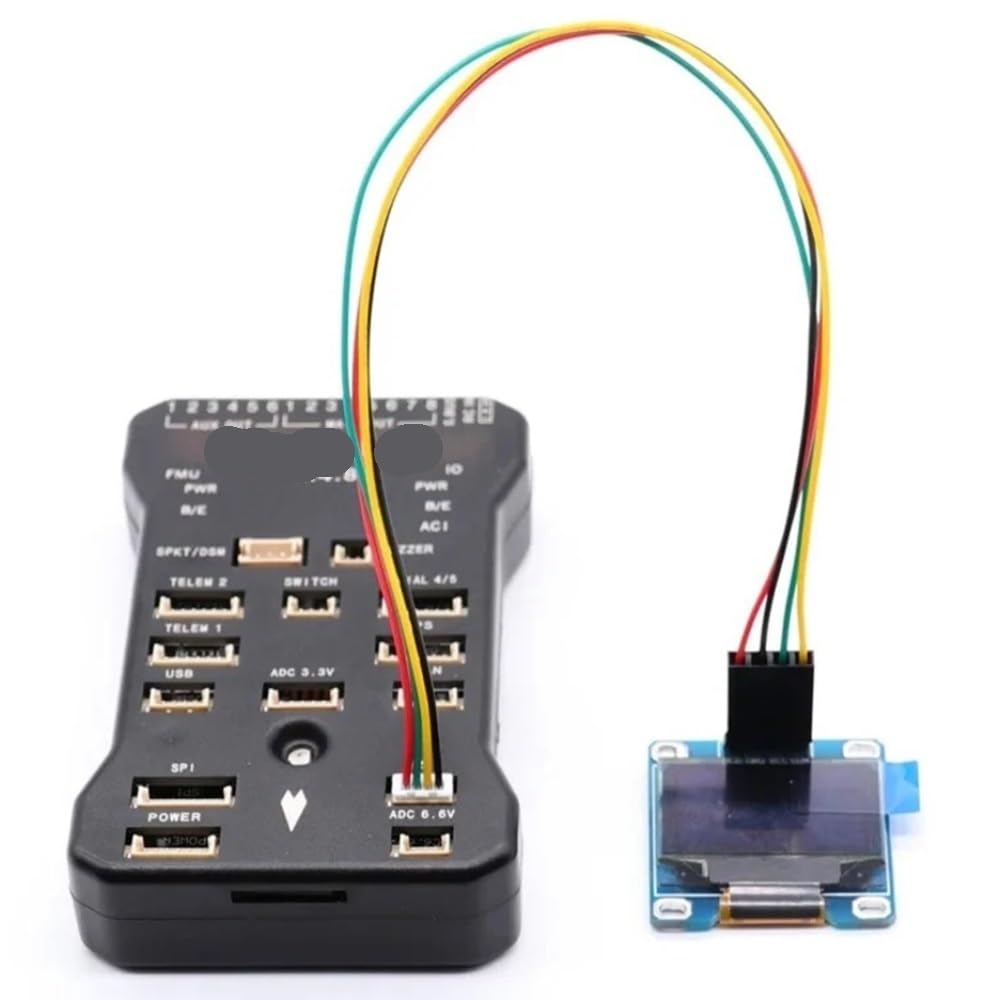 Pantalla OLED OSD para sintonizar drones PX4 en exteriores vía interfaz I2C Pixhawk 4