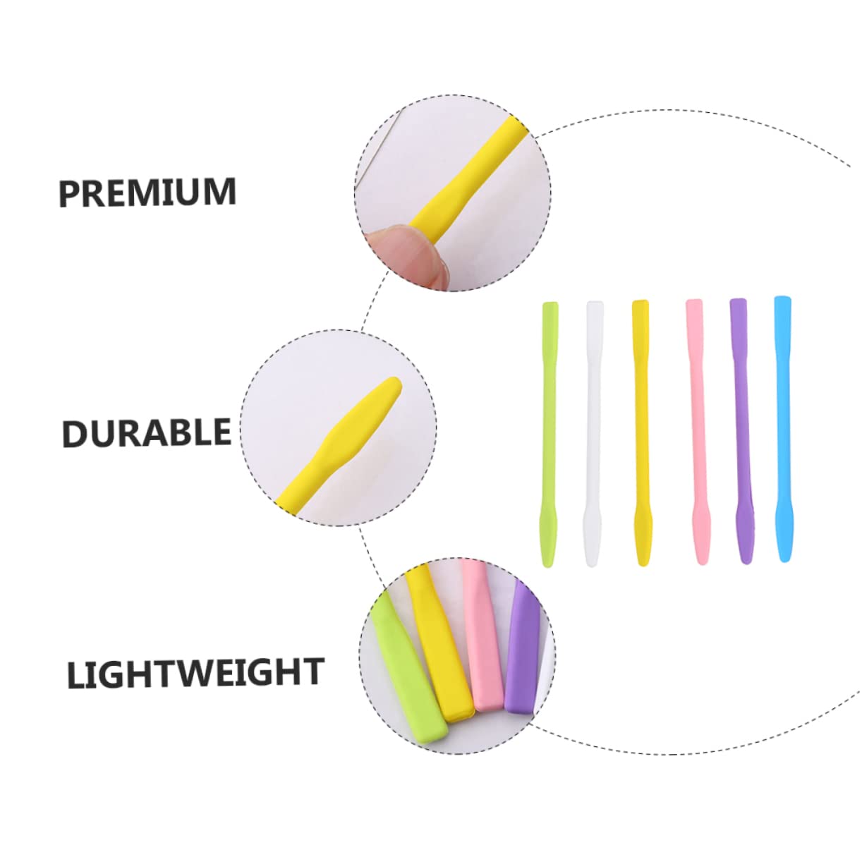 KICHOUSE 2sets Mask Stirring Rods Set Silicone Makeup Tools for Diy Mask Application Comfortable Handle 6pcs*2