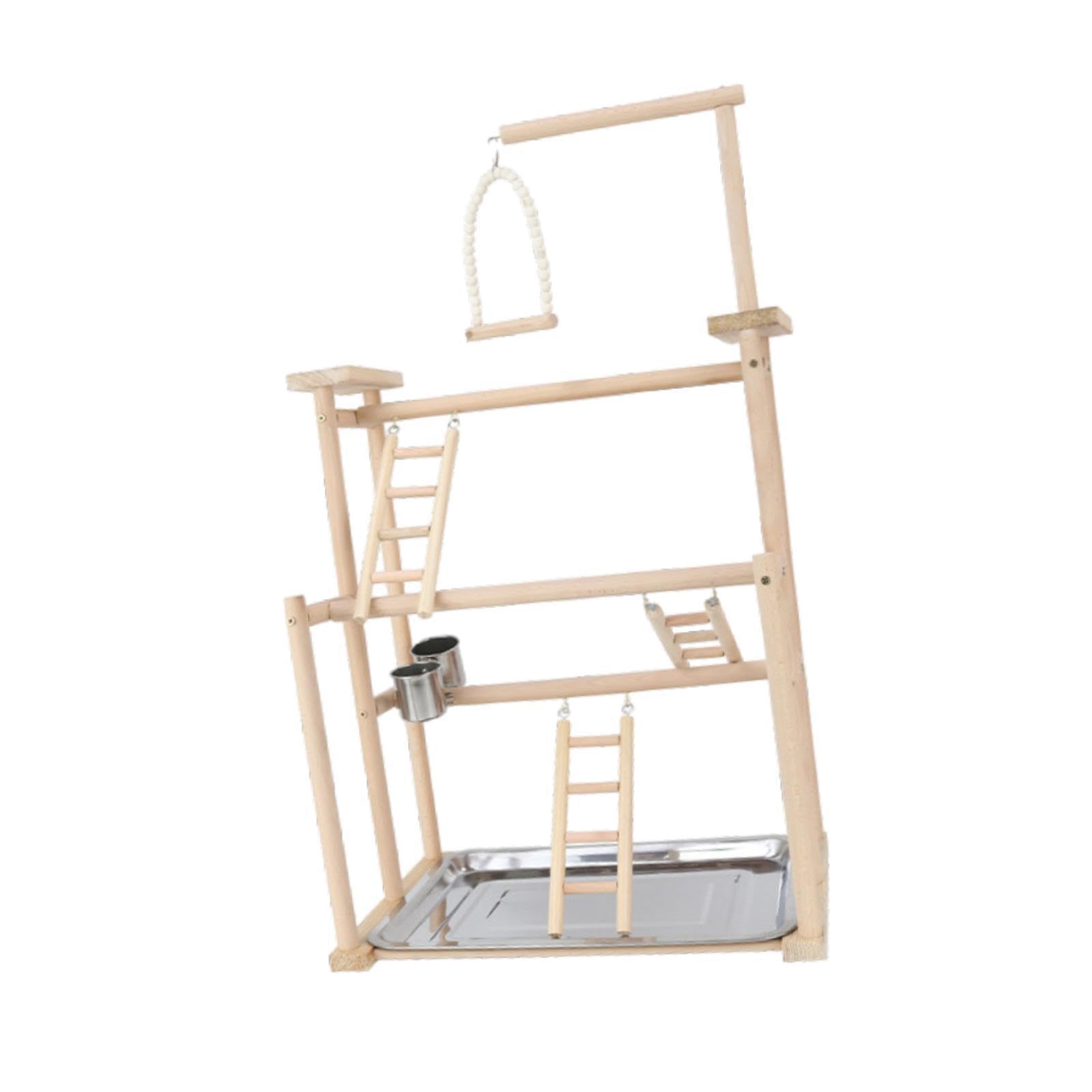 Ailan Jaula de para Madera para pájaros, Accesorios para Juegos, estación de Actividades Que promueve el Equilibrio y la coordinación en Aves, Percha de