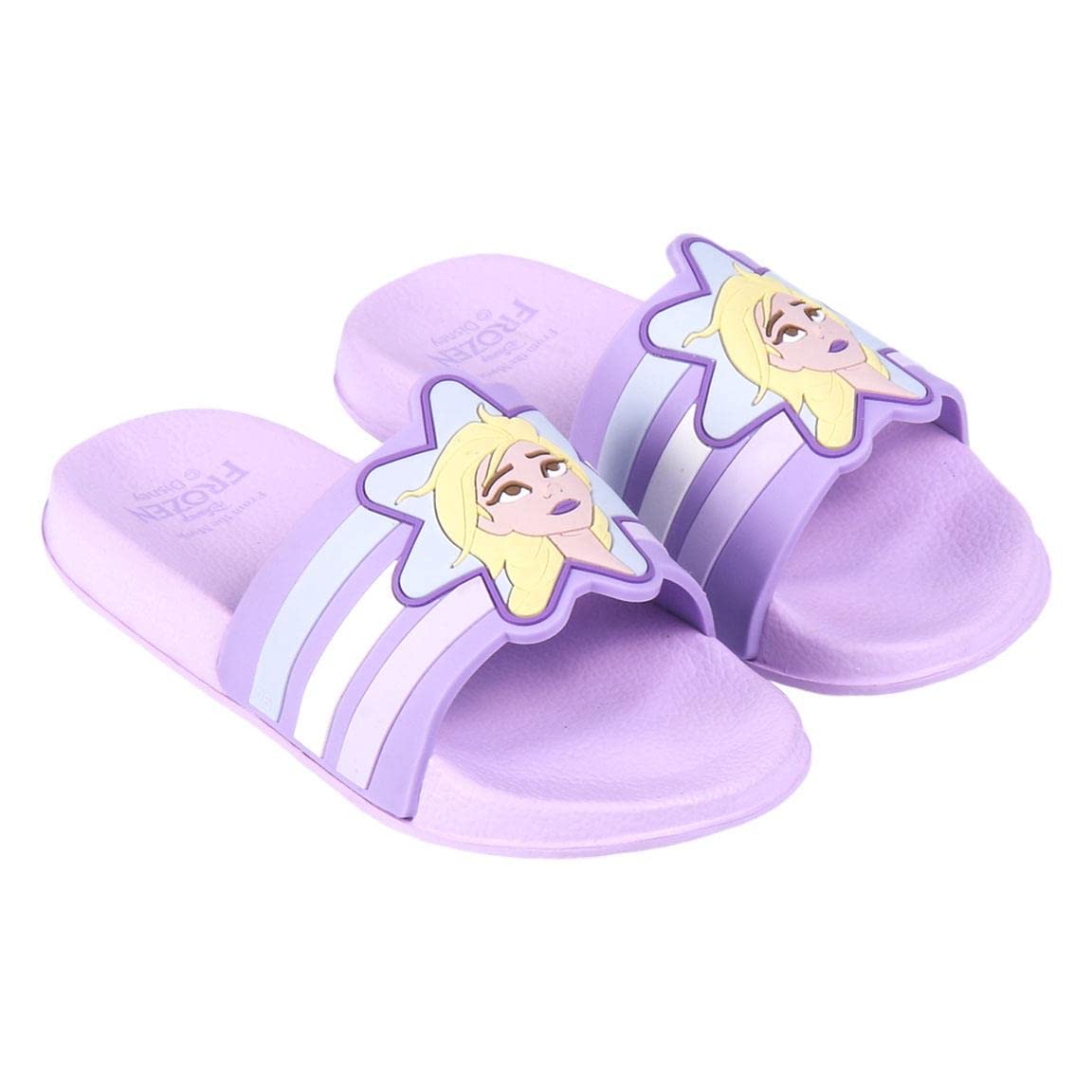 CERDÁ LIFE'S LITTLE MOMENTSChildren's Girls' Mules with Frozen 2 Motifs, Printed Summer Sandals with EVA Sole, Official Licence, Disney, Purple, EU 27, purple, 27 EU