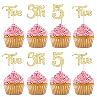 24 Stück Cupcake-Topper „1. Geburtstag“ Mit Glitzer-Mausbogen - Dekoration Für Jungen & Mädchen