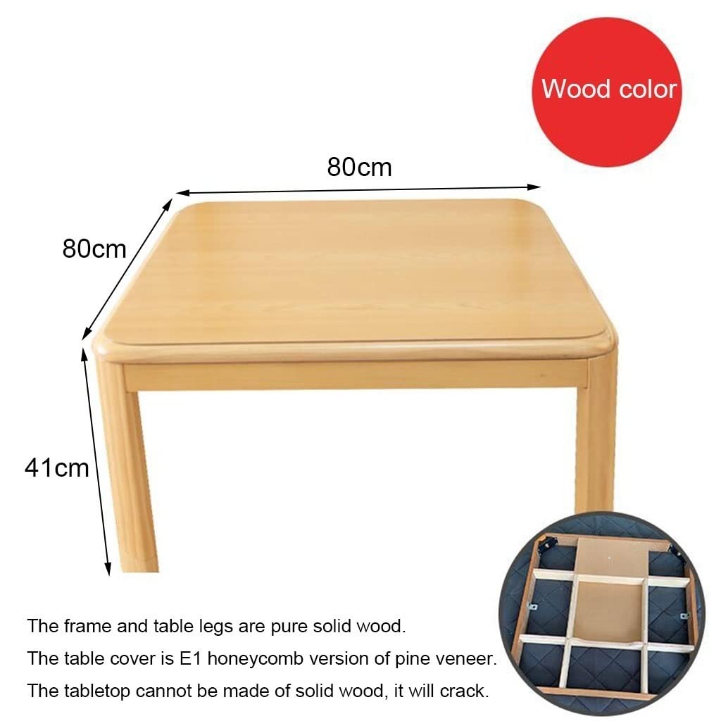 Stoły Ogrzewanie podłogowe do kawy, zestaw zimowy Kotatsu, ogrzewanie japońskie Kotatsu, wielofunkcyjne, ciepły prezent dla rodziny (kolor: kolor drewna, rozmiar: 120 * 80 * 41 cm) (brązowy