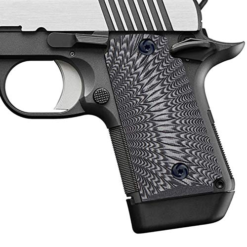 Guuun Kimb Micro Carry 9 9mm Grips G10 Grips, Sunburst Tactical Texture, Grey/Black