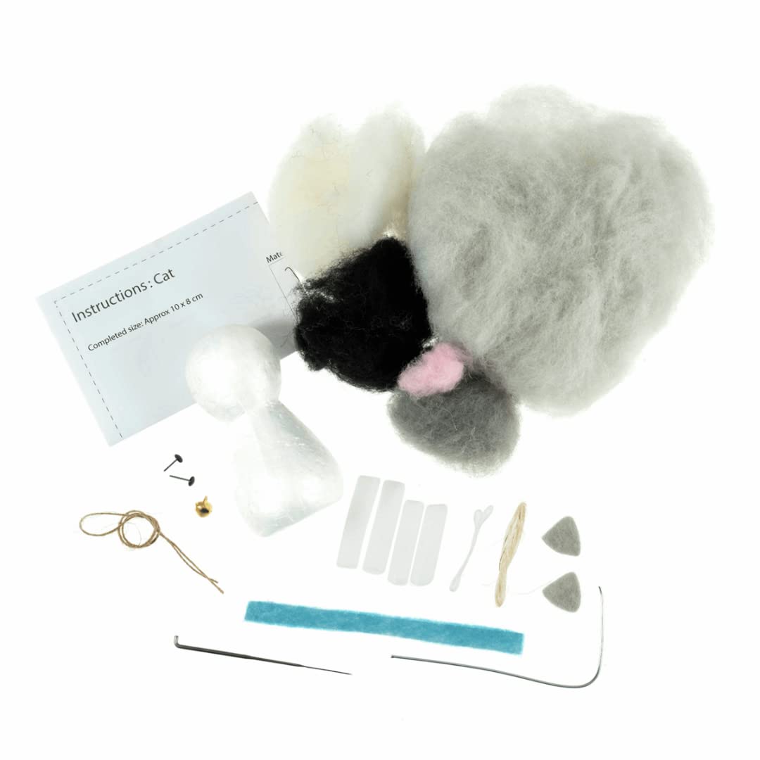 Trimits Needle Felting Craft Kit, Cat, 6 x 10cm (3.1 x 4.3in) - Image 2