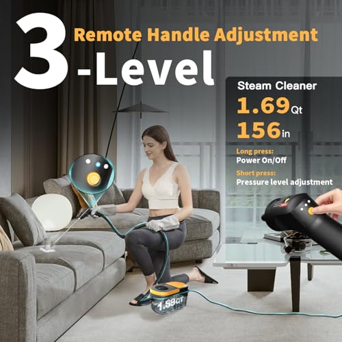image for Gautye Steam Cleaner, 3-Level Adjustable Handle, 15s Heat-Up, 1.69 Qua