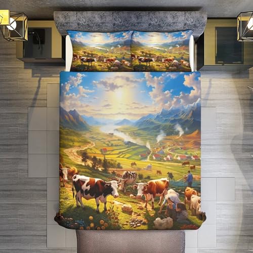 Housse de couette vache hypoallergénique en microfibre douce de coton - 3