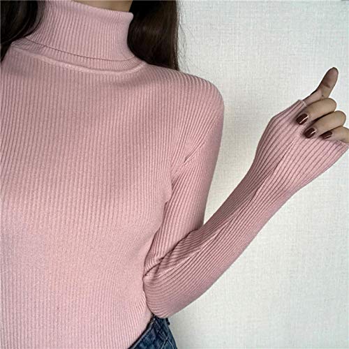 gazechimp Camisola de Malha Feminina de Gola Mangas Compridas Outono Inverno Camisola Fina para Mulh