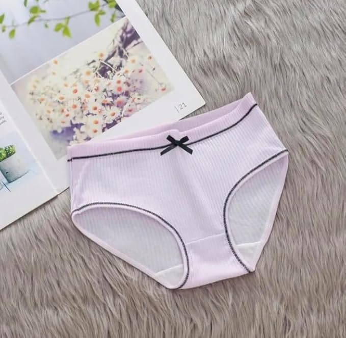 Image of LOURYN KOULYN Women Cotton Hipster Panty Combo | Soft Stretchable Breathable Underwear | Mid Waist Comfortable Ladies Briefs
