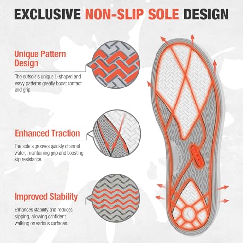 HISEA Men's Deck Rain Shoes Waterproof Rain Boots Neoprene Mud Garden Shoes for Lawn Care, Gardening, Farming3