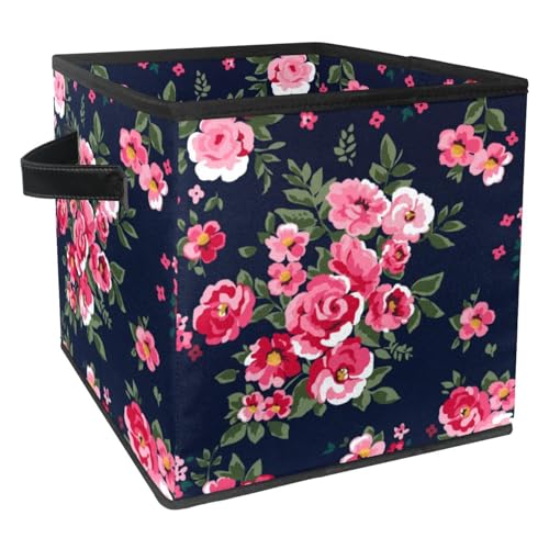 Boîte de rangement pliable fleurie pour placard et chambre