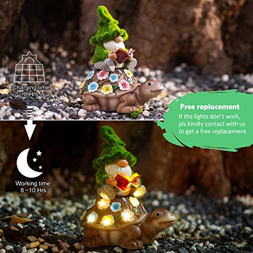 Nacome Solar Garden Gnomes Decorations For Yard - Outdoor Gnomes Statues For Patio,Yard,Balcony,Lawn Ornament,Garden Gifts For Women/Mom/Grandma,Mom's Best Gift #TOP4