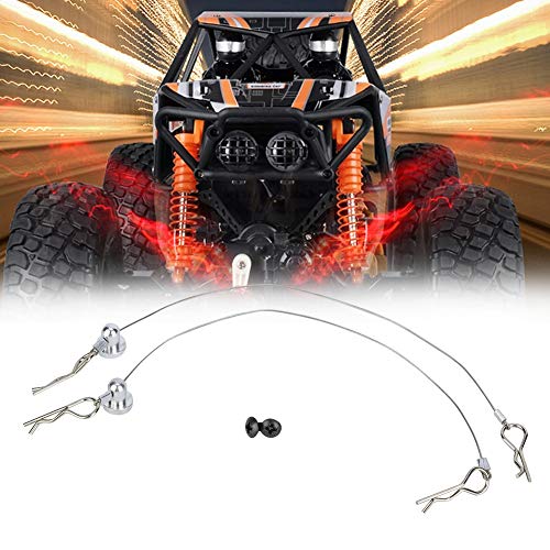 Metal Body Shell Clips for Traxxas Hsp Arram Axial Ecx 1/10 RC Car, Anti Lost Wire Pins, Easy Install, 2pcs, Fits for Traxxas Hsp Arram Axial Ecx 1/10 RC Car (Silver)