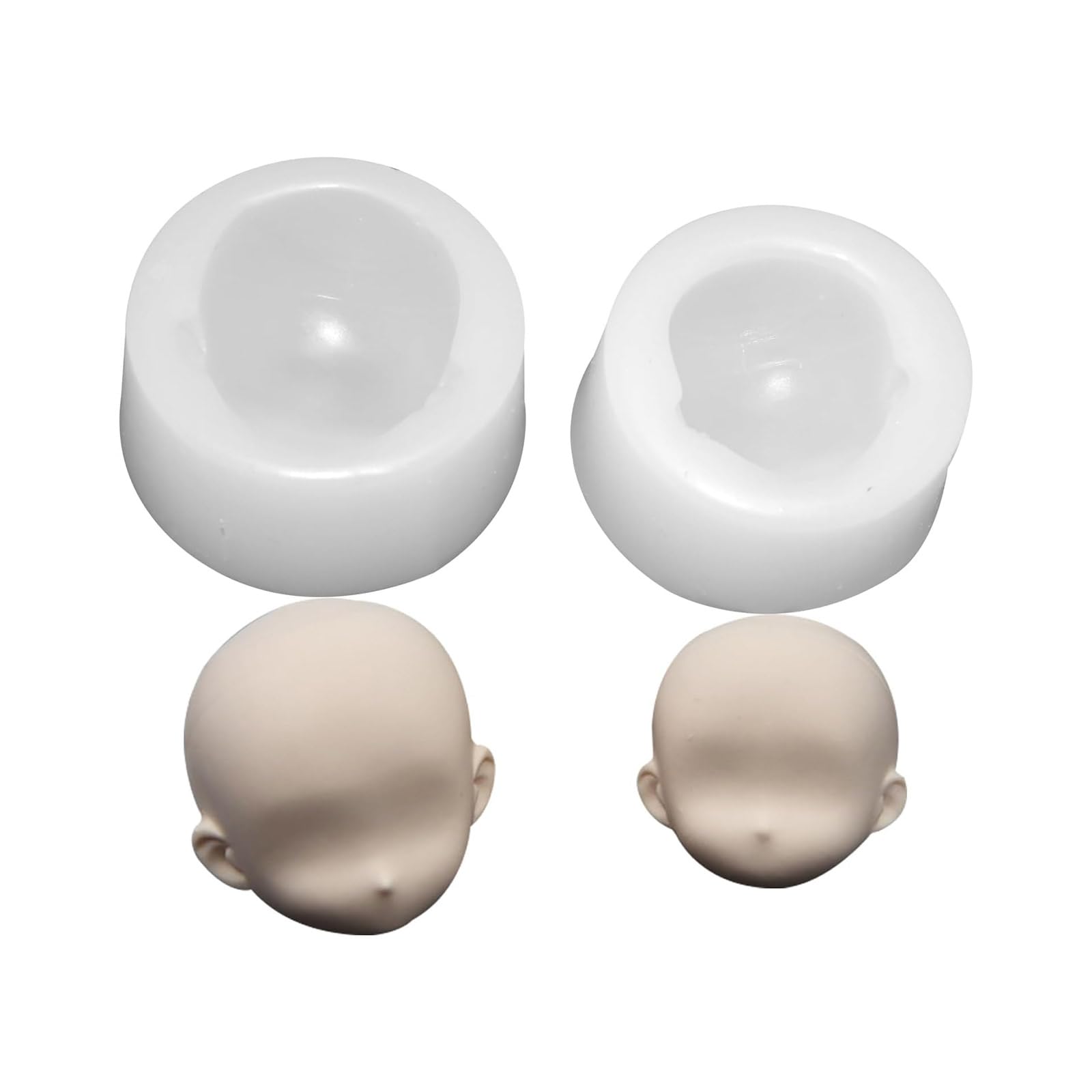X-Institute Flexible Silicone Face for Clay Art Doll Head Sculpting and Baking Decorations Silicone Clay Doll Head